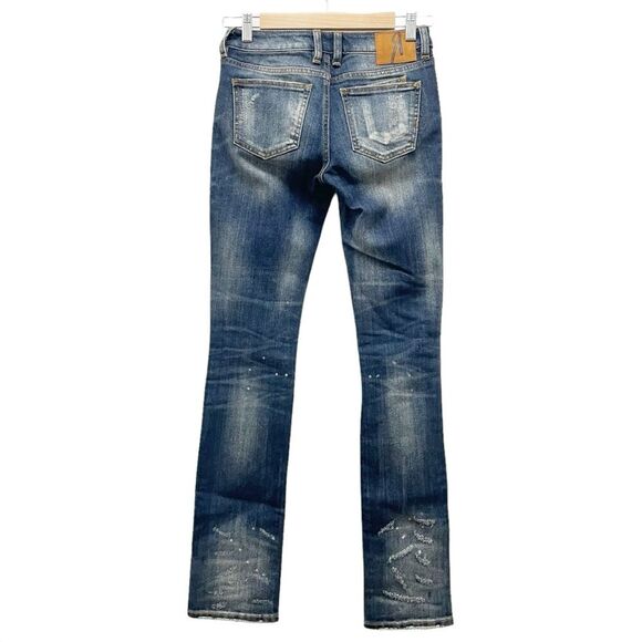 NWT Remix by Rock Revival Straight Leg Jeans in Destroyed Indigo Wash Size 24 - Picture 3 of 16